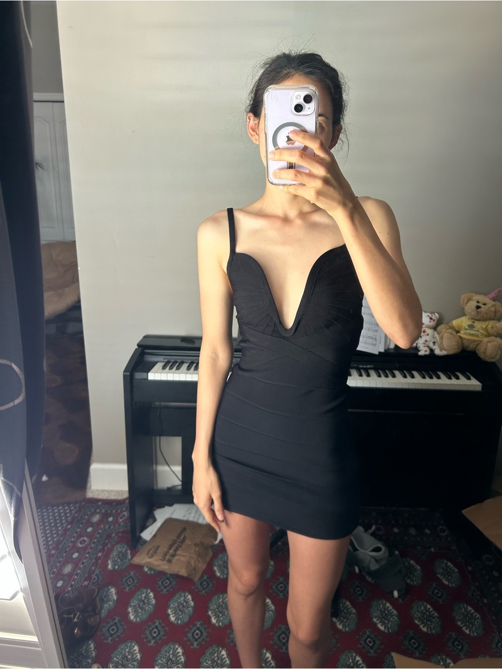 Herve leger bandage body con dress